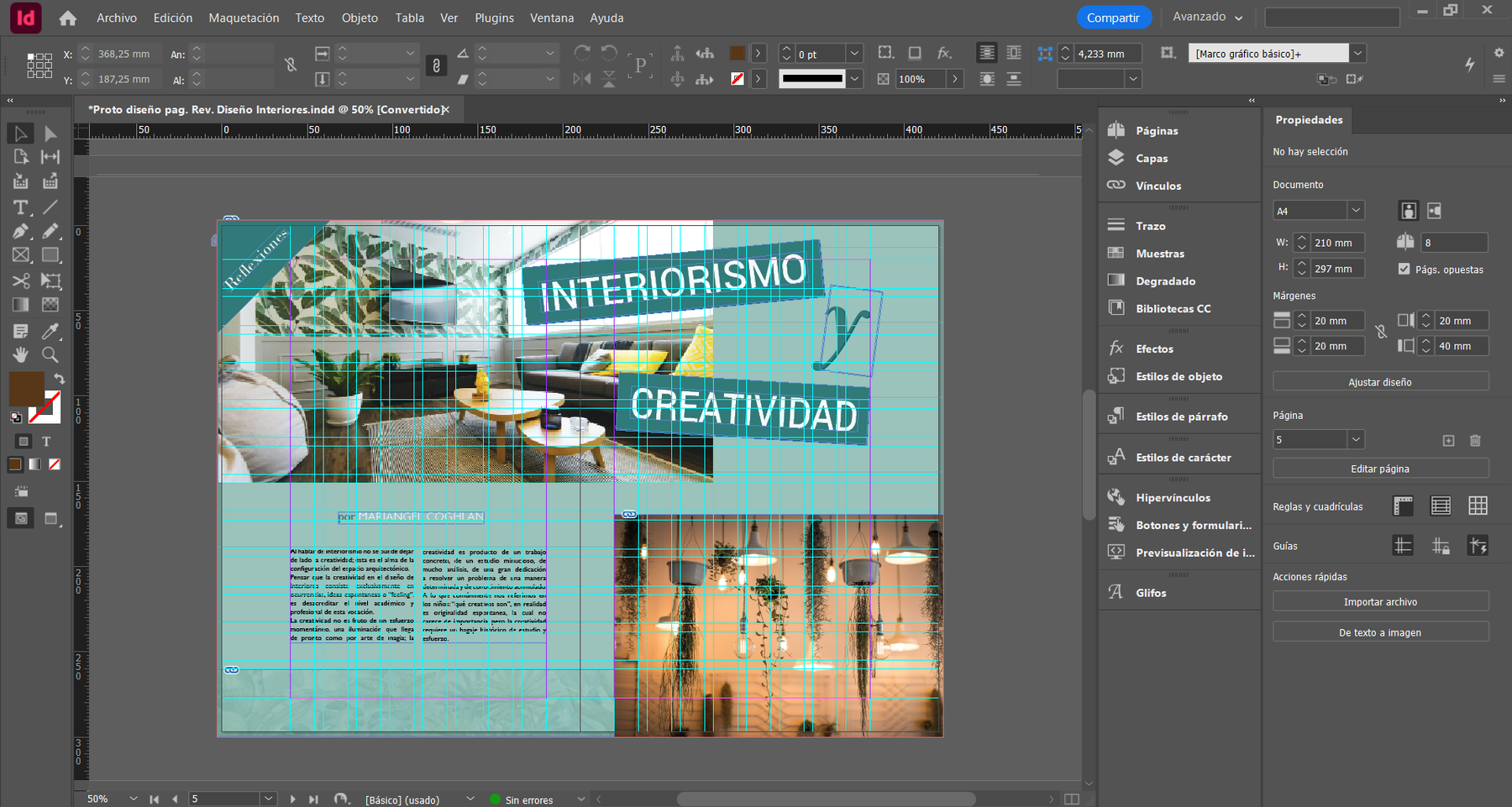 Proceso de maquetación en InDesign