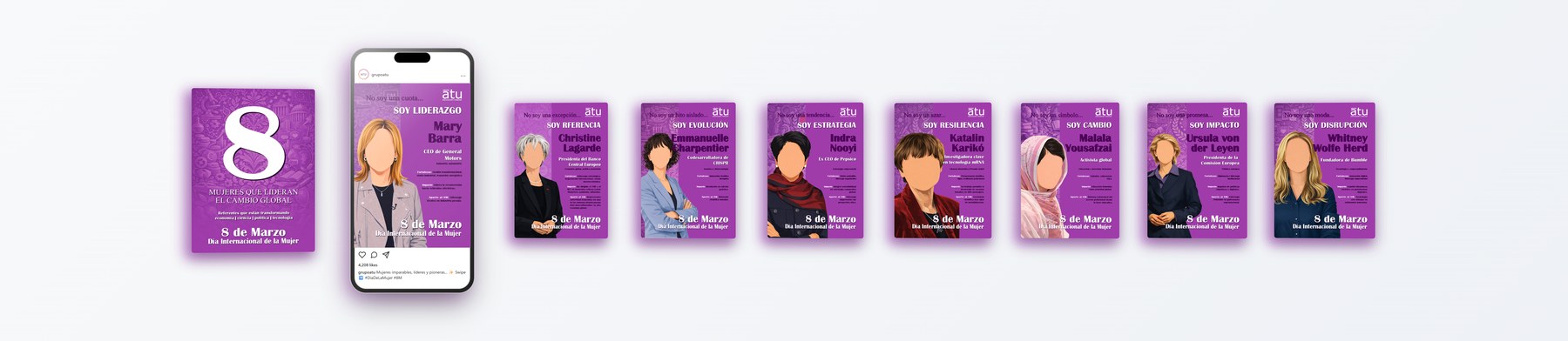 Carrusel Día de la Mujer — Mockup en contexto